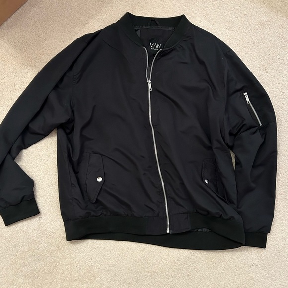 Boohoo Man Black Bomber Jacket Size 3XL - Picture 4 of 4